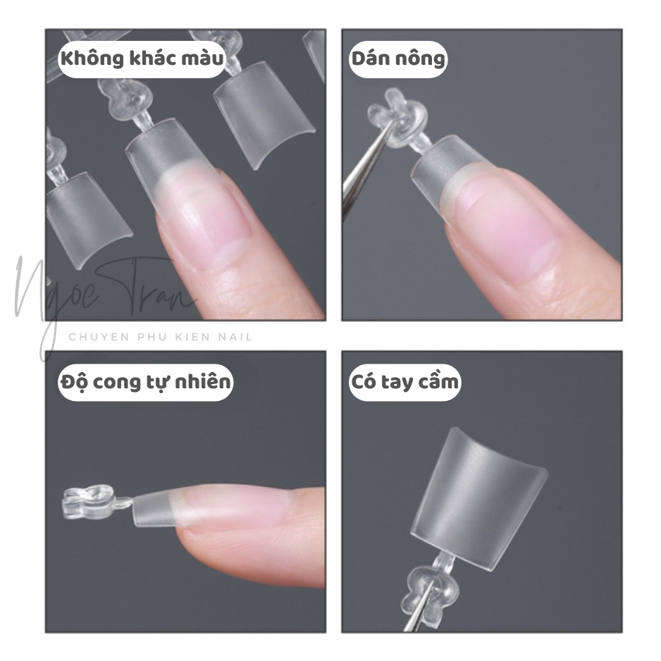 Hộp Móng Nối Siêu Mỏng Nhám | Phom Than Nhọn Oval Tròn | Móng Tip 300 Móng