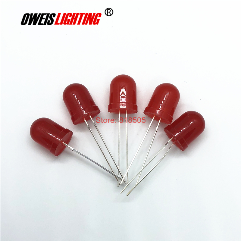 【UrbanNomad】10PCS 10MM F10 RED LED DIP-2 Round ( RED LENS ) long legs ...