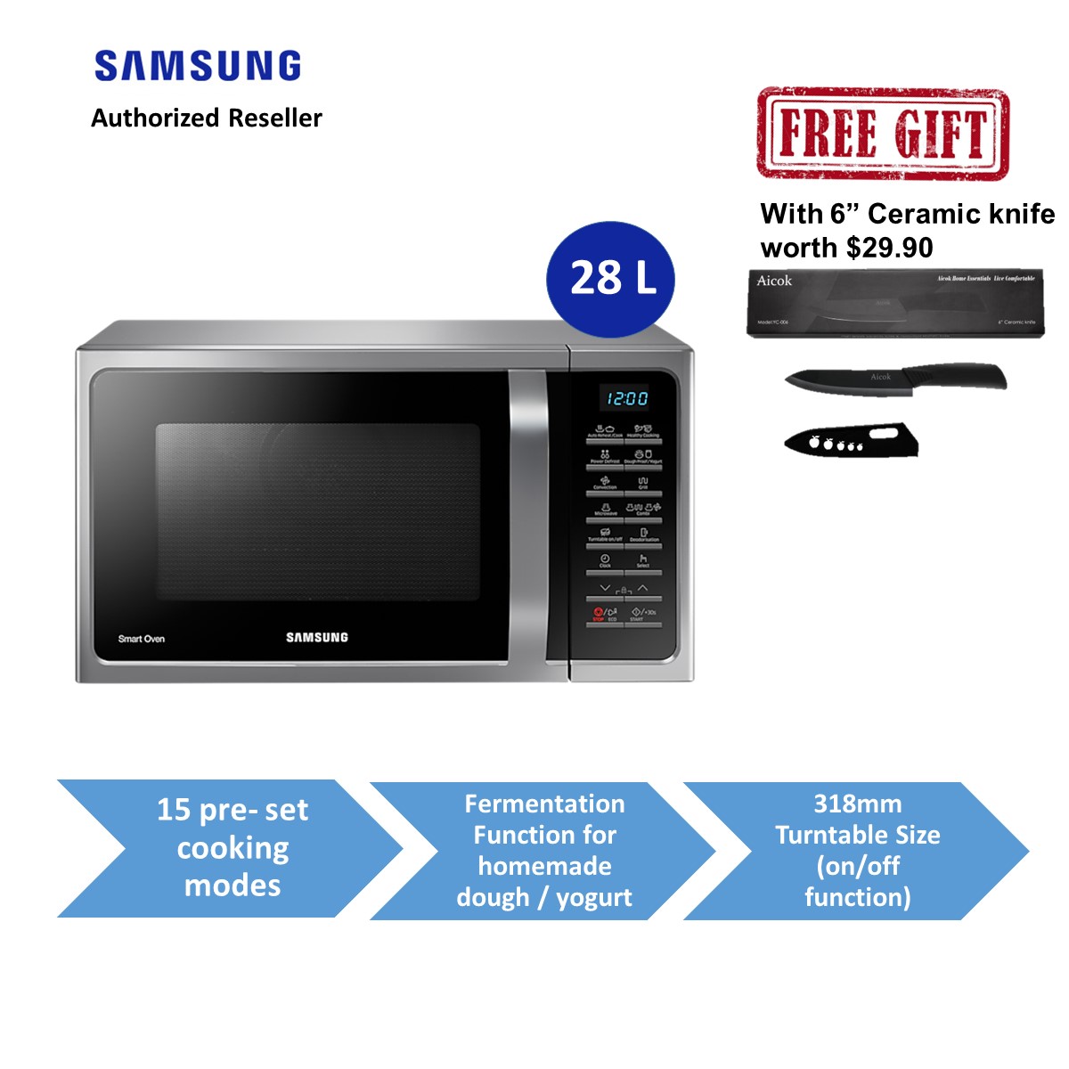 microwave oven samsung size