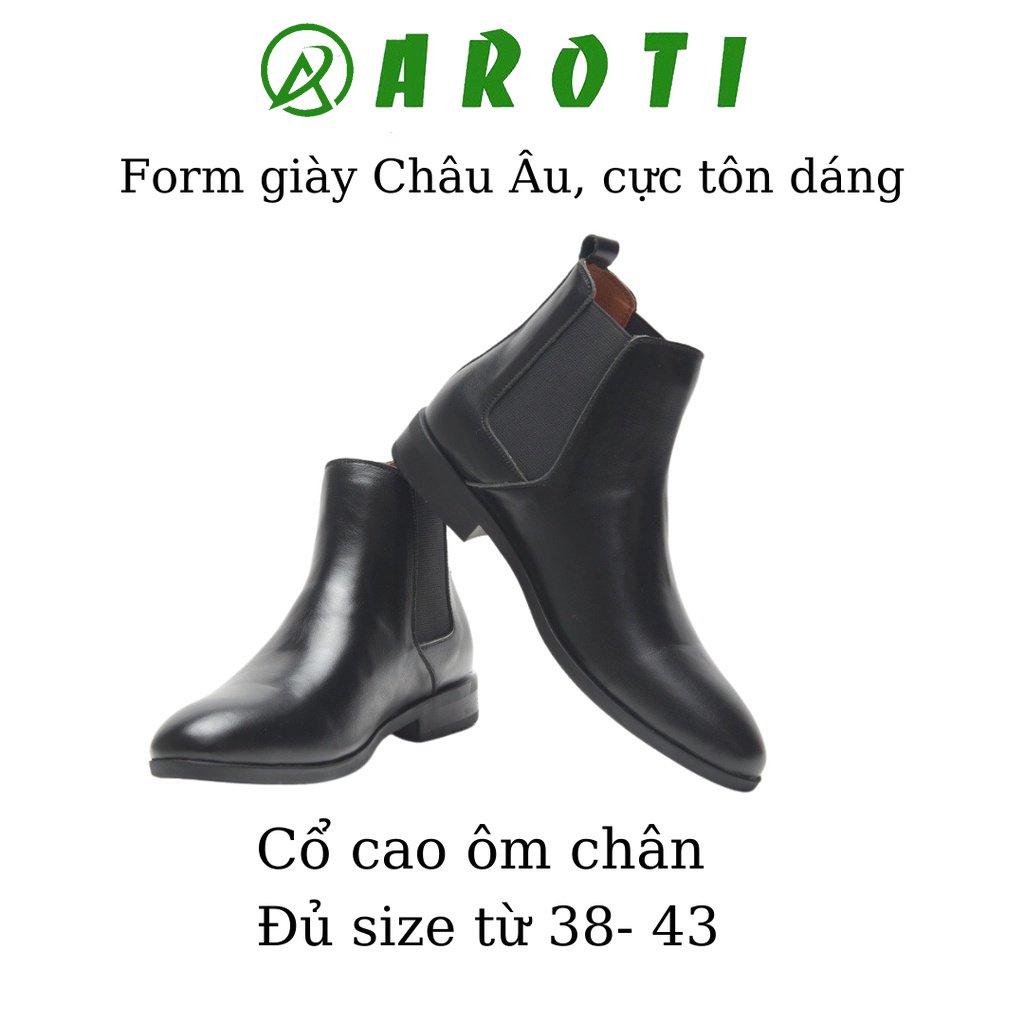 Giày boots nam Chelsea Boots Classic đế khâu-CB548 NHÁM CHUN - AROTI Luxury