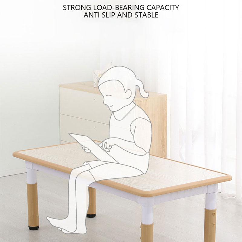 Kindergarten children's desk, height-adjustable learning table, rectangular plastic desk