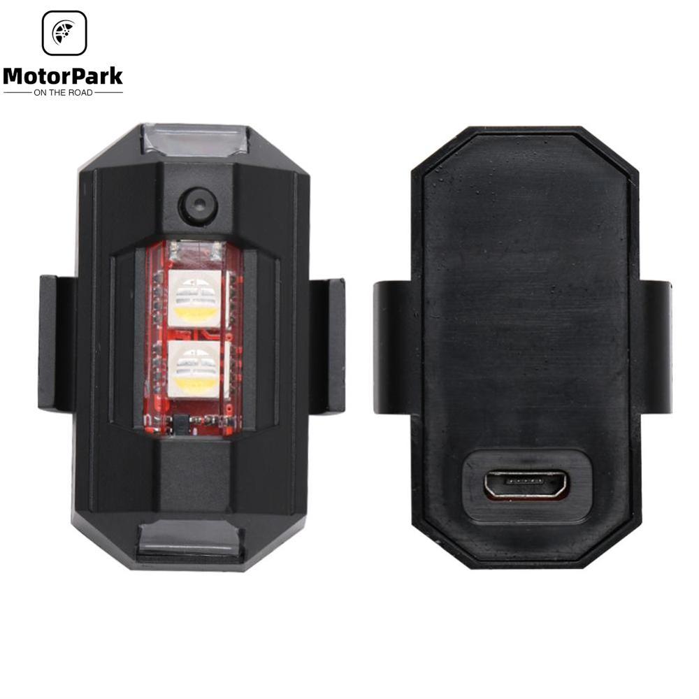 MotorPark Motorcycle Strobe Lights RC Drone LED Flash Position Wireless Light for RC Fix Wing Aircraft Airplane Helicopter Warning Lights