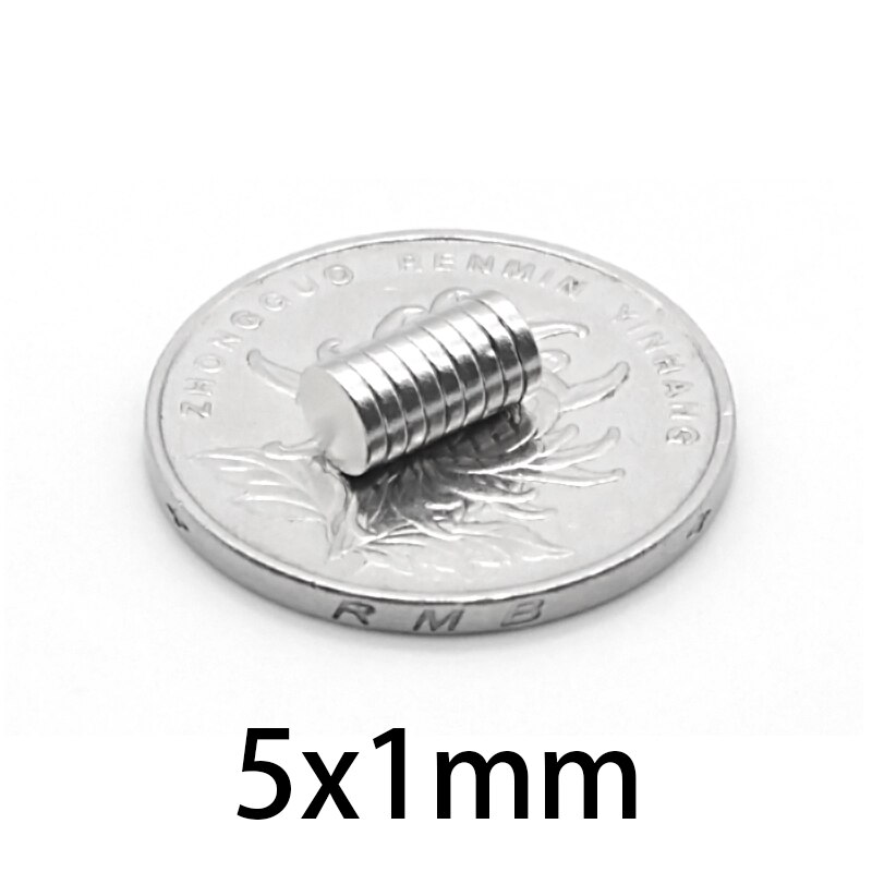 Nam châm đất hiếm kích thước 5x1mm bộ 100 viên