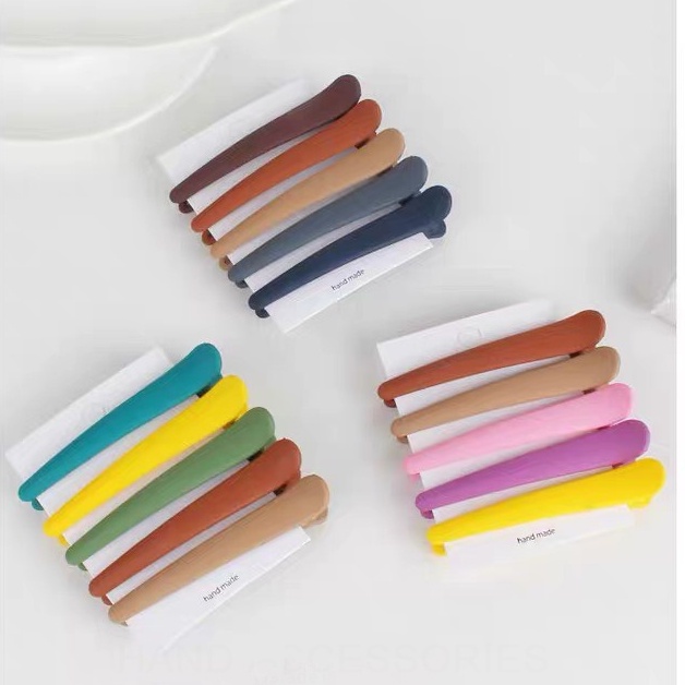 Kẹp tóc mỏ vịt màu Pastel Hàn quốc