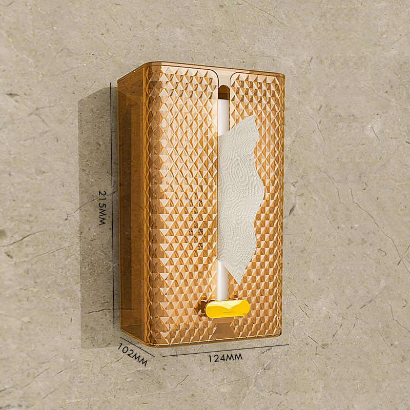 Paper towel boxWall mounted facial tissue, face towel storage, toilet, bathroom, kitchen upside down drawer box, light luxury and transparent
