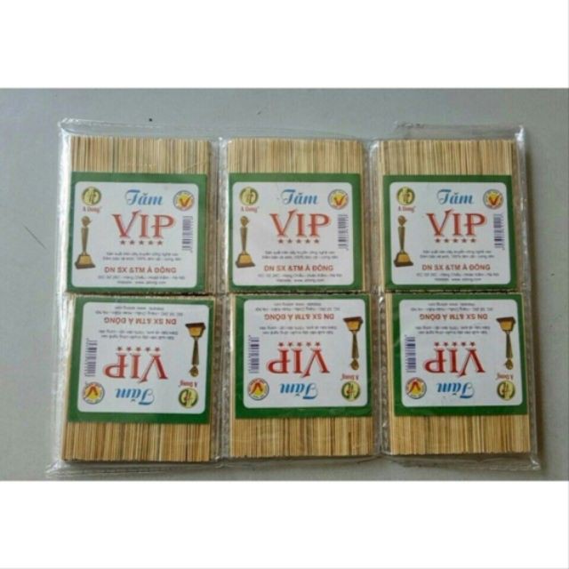 Vỉ 6 gói tăm tre - tăm vip