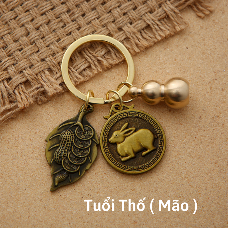Móc Khóa 12 Con Giáp Phong Thủy Bằng Đồng Thau