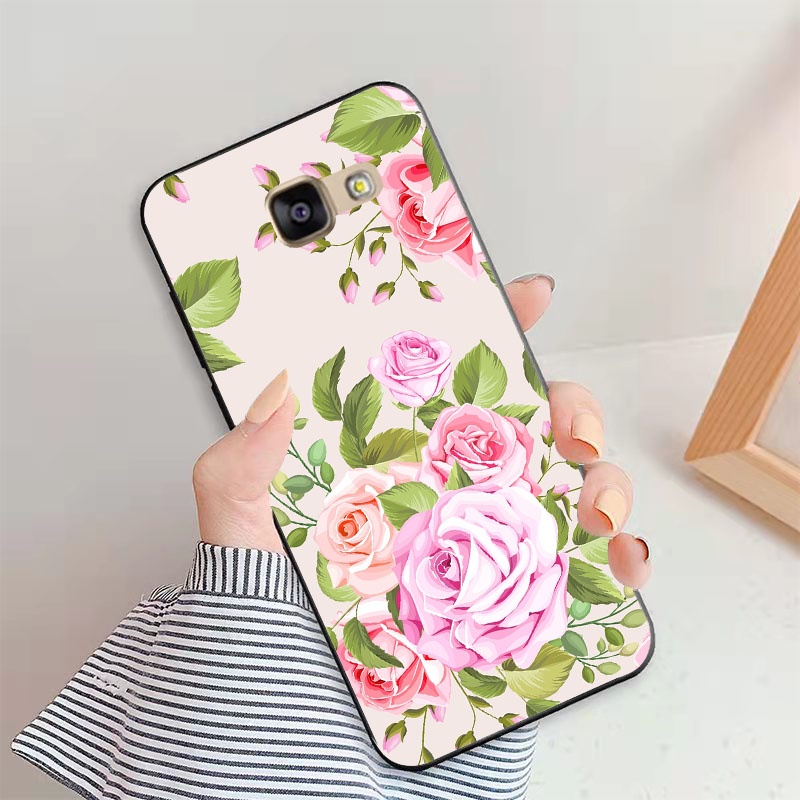 For samsung galaxy c5 c5000 5.2" phone case flower printed silicone cute back cover coque fundas