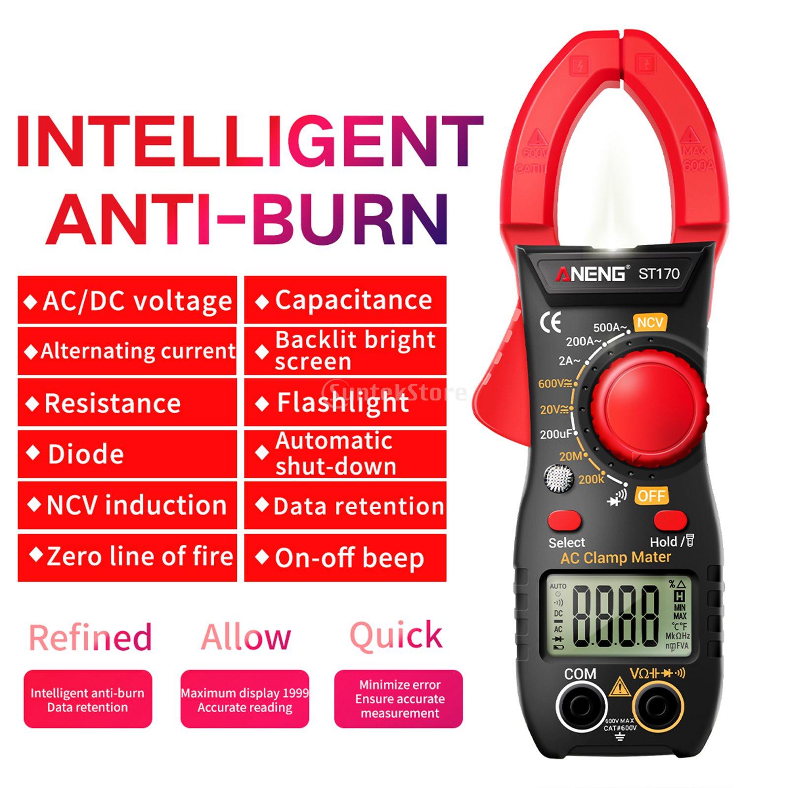 amagogo 4000 Counts Auto-Ranging Clamp Meter, Digital Multimeter Tester with Amp,Volt,Ohm and Resistance Test