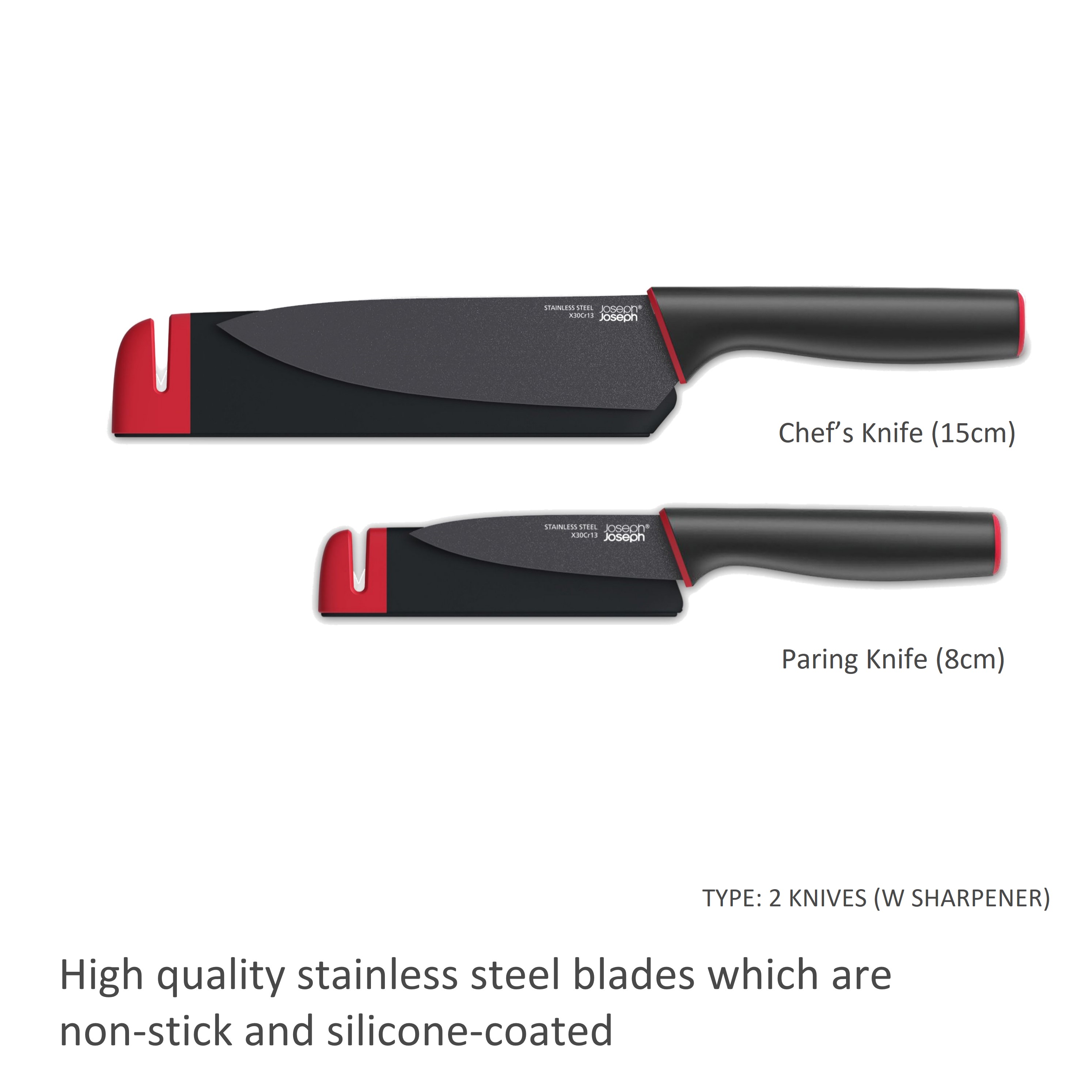 Elevate™ SlimBlock 5-piece Multicolour Knife Set with Sharpener