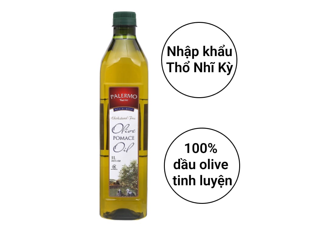 5/6 Dầu Olive Pomace Palermo chai 1 lít