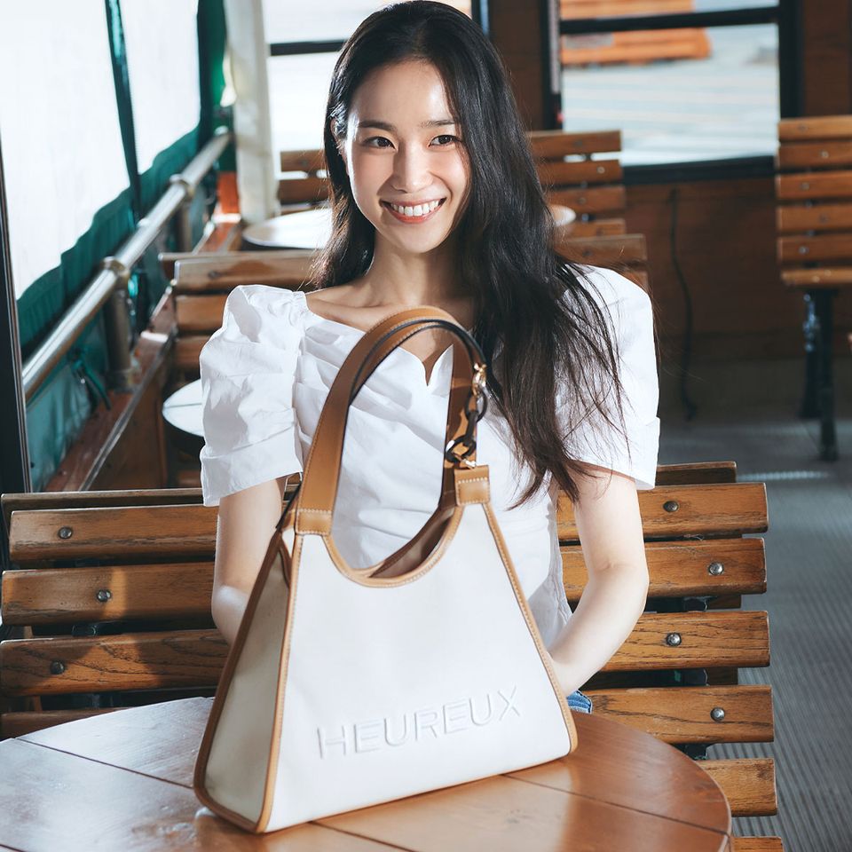 ★関税込★HEUREUX BY STELLA★Voyage BCI cotton Shopper ba.g Heureux Voyage BCI Cotton Tote Bag Ivory, Women's Fashion