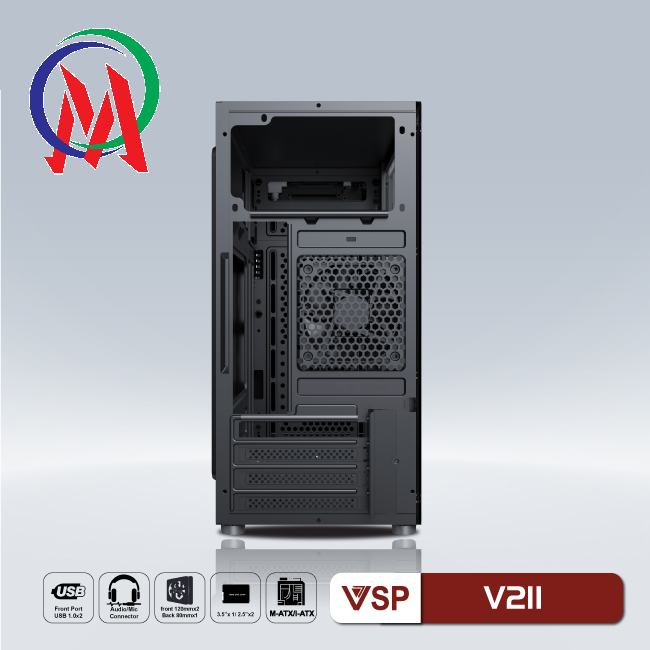 Vỏ case máy tính VSP Gaming V211 Có led RGB (mATX)