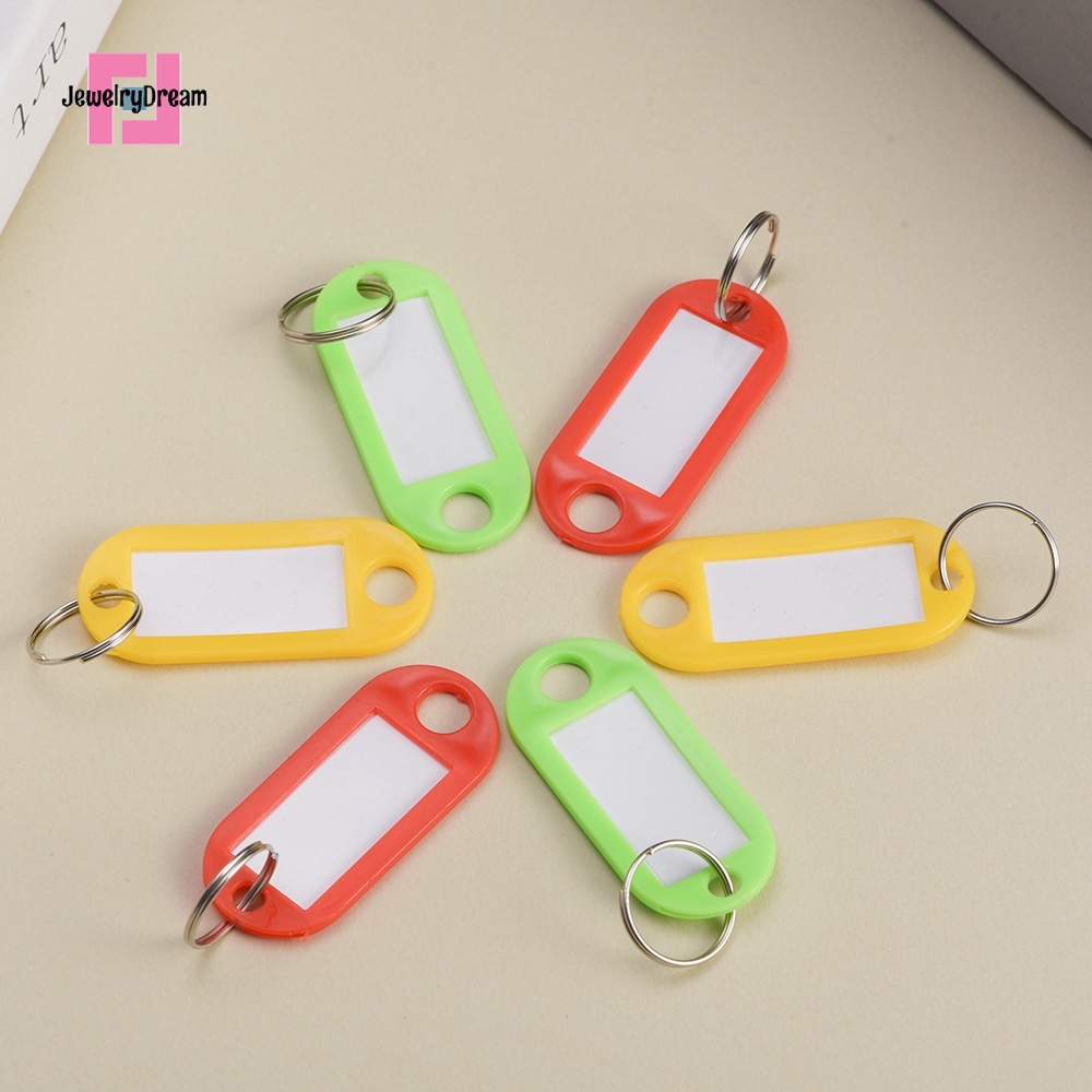 [ Quick Shipment ]10pcs Universal Plastic Luggage Identifier Label Keychain DIY Baggage Name Card Tag with Split Key Ring Number Classification Card Keychains