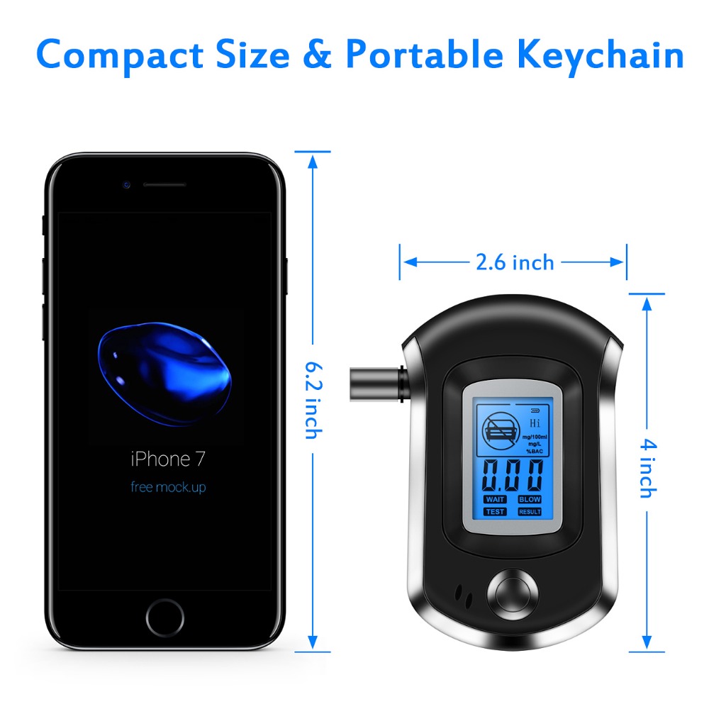 Professional LCD Backlight Display Detector Digital Breath Alcoholmeter Tester Auto Driving Safety Detection Device Tool
