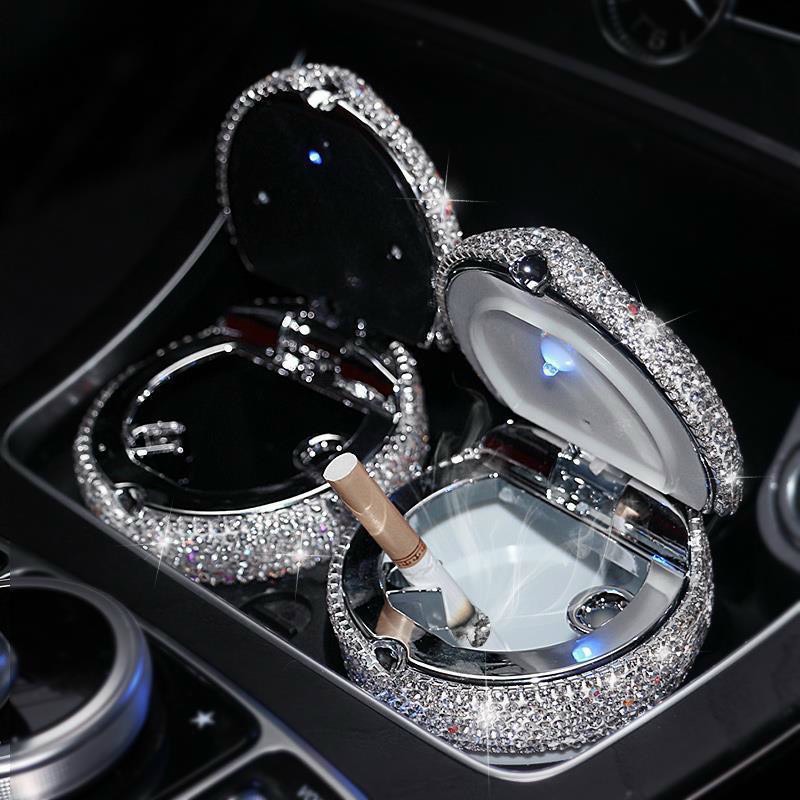 Cup ashtray cigarette on automobile applique stone integrated lamp LED