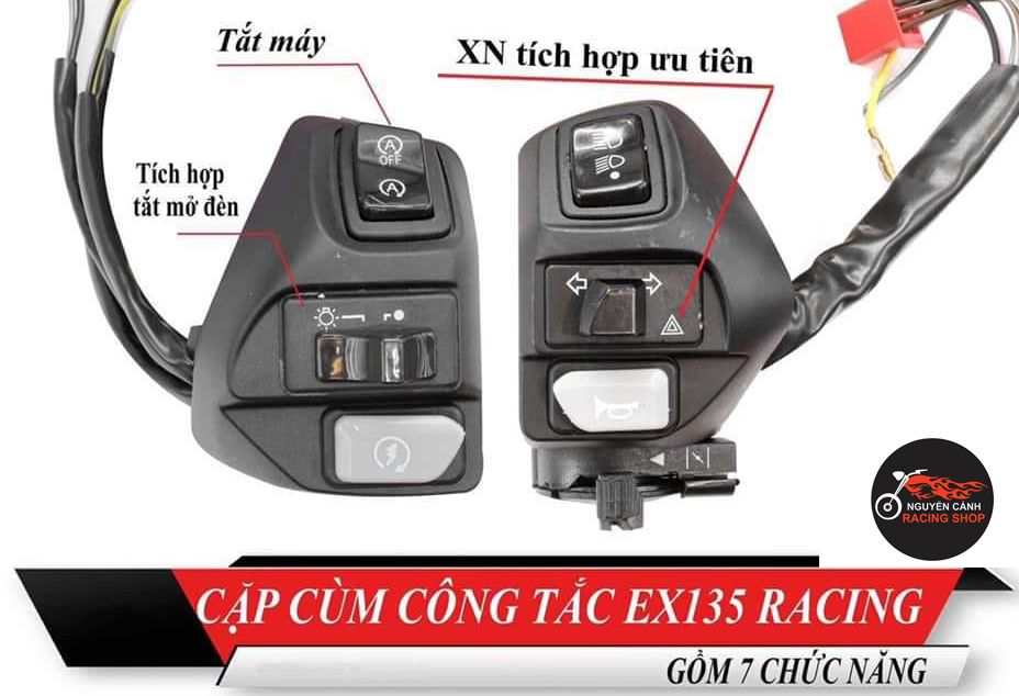 Cặp cùm công tắc racing 7 chức năng xe exciter 135