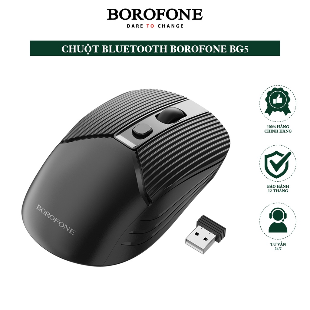 Chuột máy tính không dây bluetooth Borofone BG5 – AK Mobile