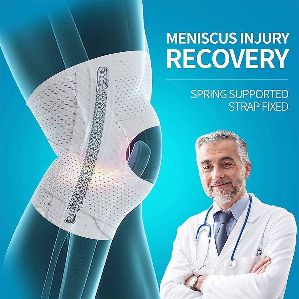 Knee Brace with Side Stabilizers Relieve Meniscus Tear Knee Pain ACL MCL Arthritis,Joint Pain,Breathable Adjustable Knee Support. 