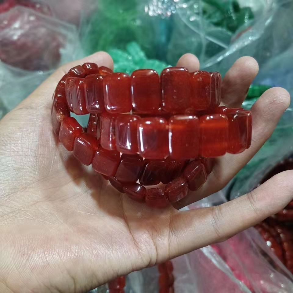 Chuỗi Hạt Đeo Tay Đá Mã Não Đỏ Tự Nhiên
