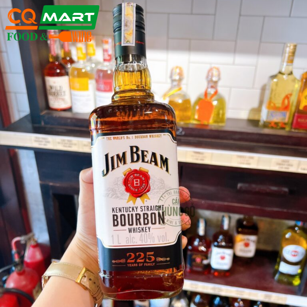 Jim Beam White Bourbon Whiskey 40% chai 750ml