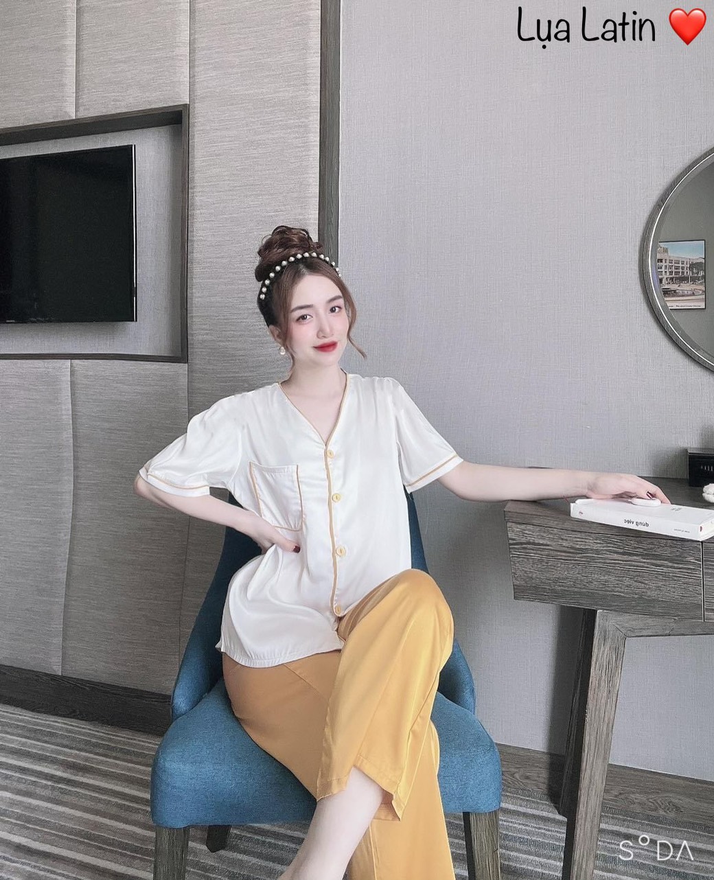 (Bigsize) Đồ Bộ Lụa Latin Tiểu Thư Cao Cấp - Chất vải rũ mượt, cực mát