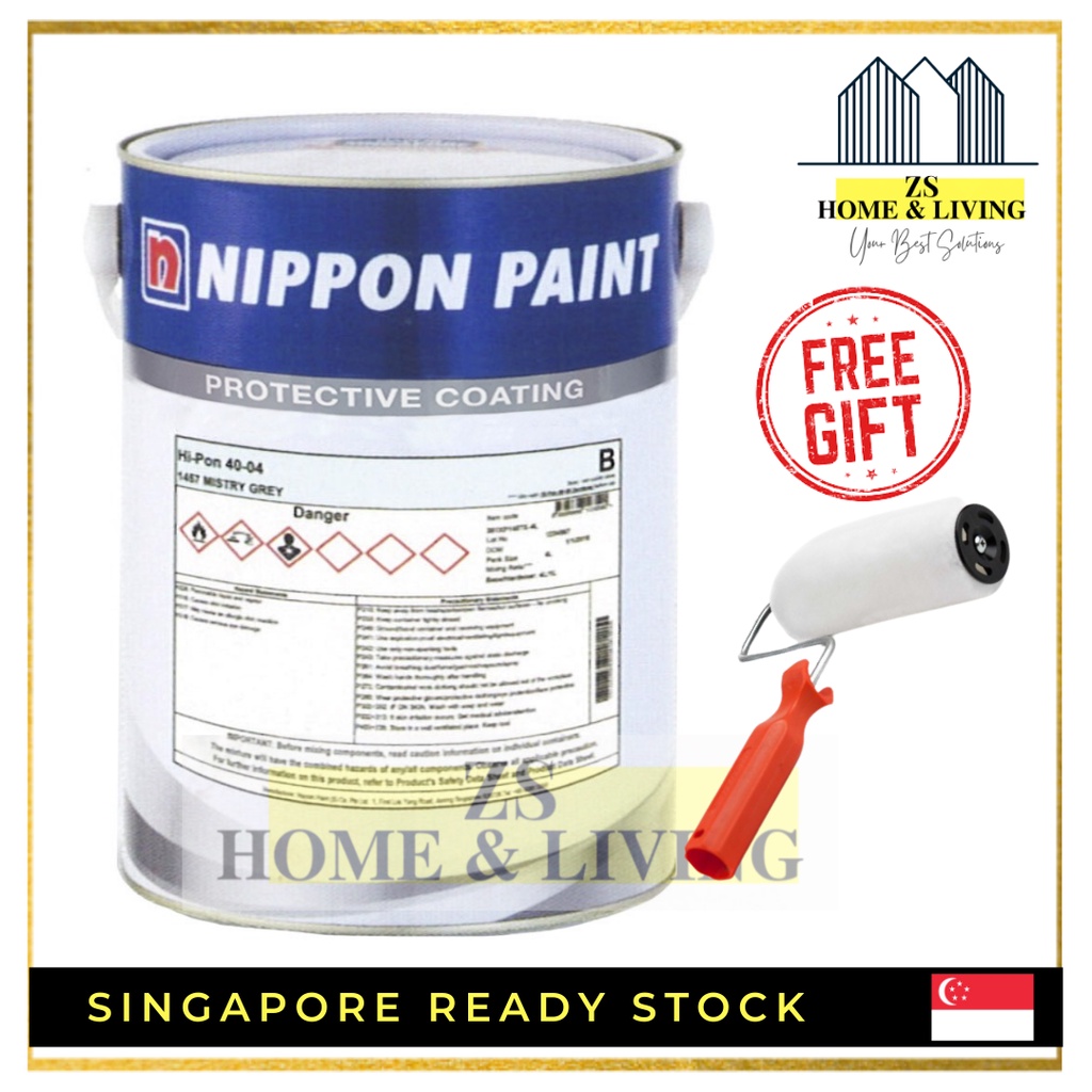 Nippon Paint Epoxy Top Coating w/ Hardener HI-PON 40-04 (4Litre +  1Litre)40-04 | Lazada Singapore