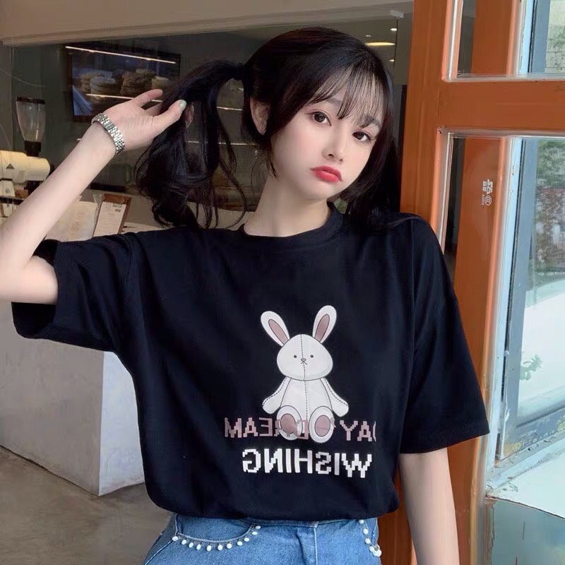 ÁO CROPTOP  THỎ DAY IN 5D KHOE EO XINH