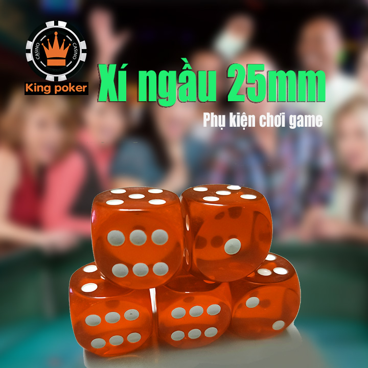 Bộ 5 viên xúc xắc size lớn 25mm dùng chơi game