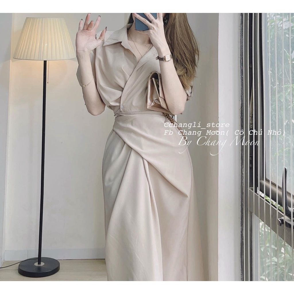 ĐẦM SƠ MI XOẮN EO