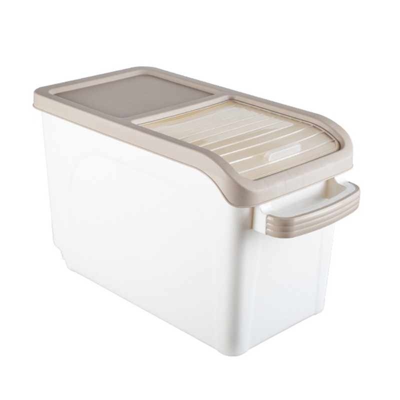 Rice Storage Container 10kg with Visible Window and Pulley for Home Kitchen Thick Rice Storage Box Grain Storage Box