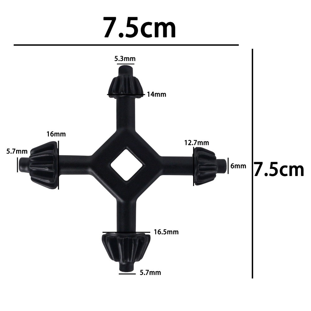 Portable Metal Drills Chuck Key 4 in 1 Black Multifunctional Chuck Key Mini Spanner Mechanic Work. 