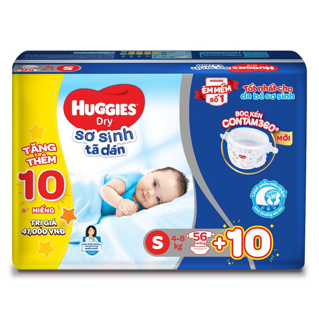 Tã dán Huggies sơ sinh Nb74/S56