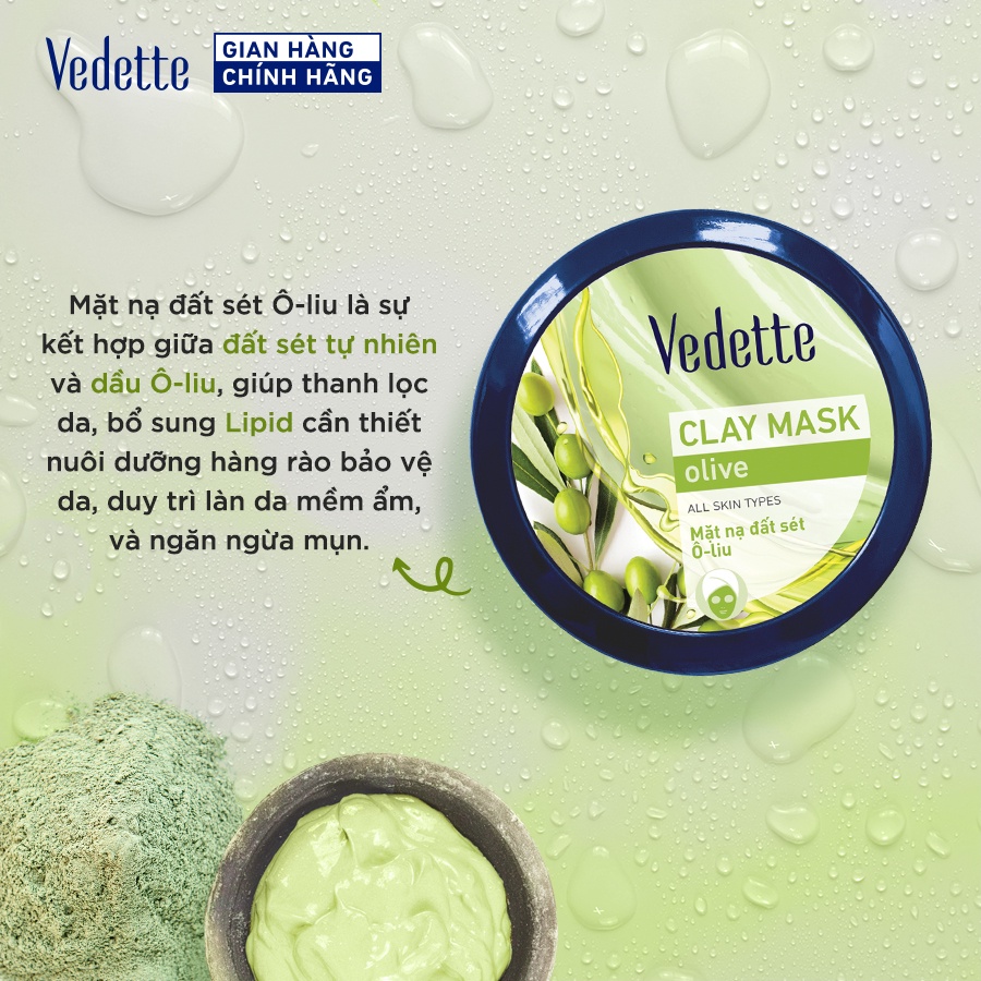 Mặt nạ đất sét Vedette Ôliu (Olive) 145g MNDS-OL-HH0145