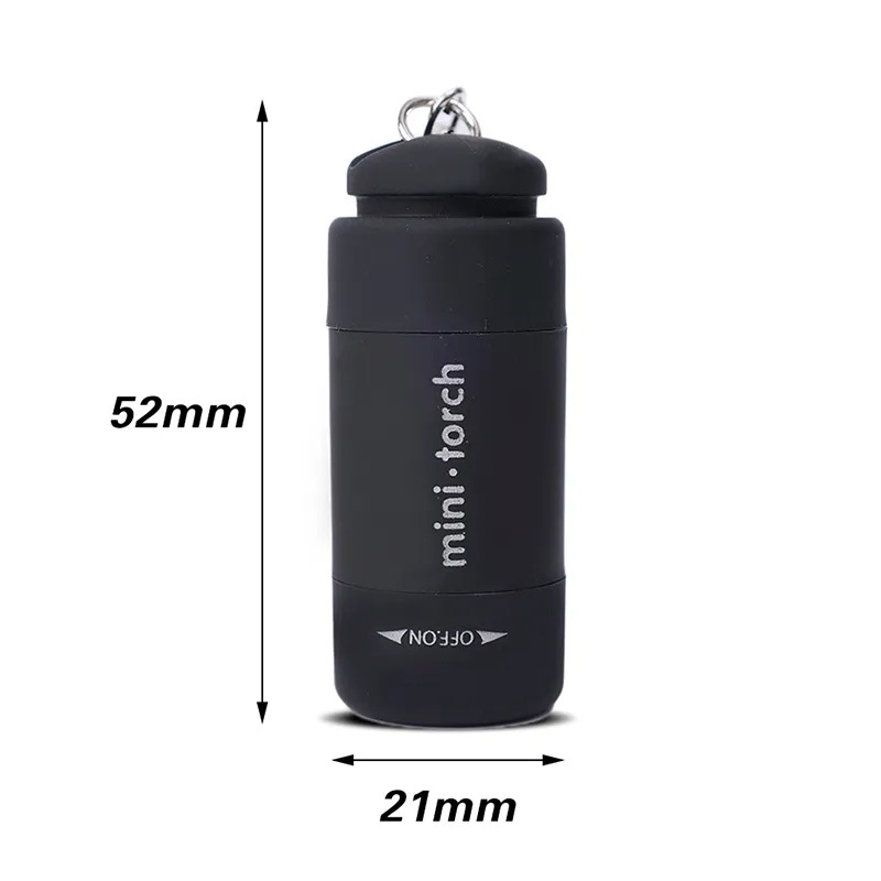 Đèn pin LED Mini USB di động có thể sạc lại túi không thấm nước đèn pin móc khóa cắm trại ngoài trời đèn khẩn cấp.