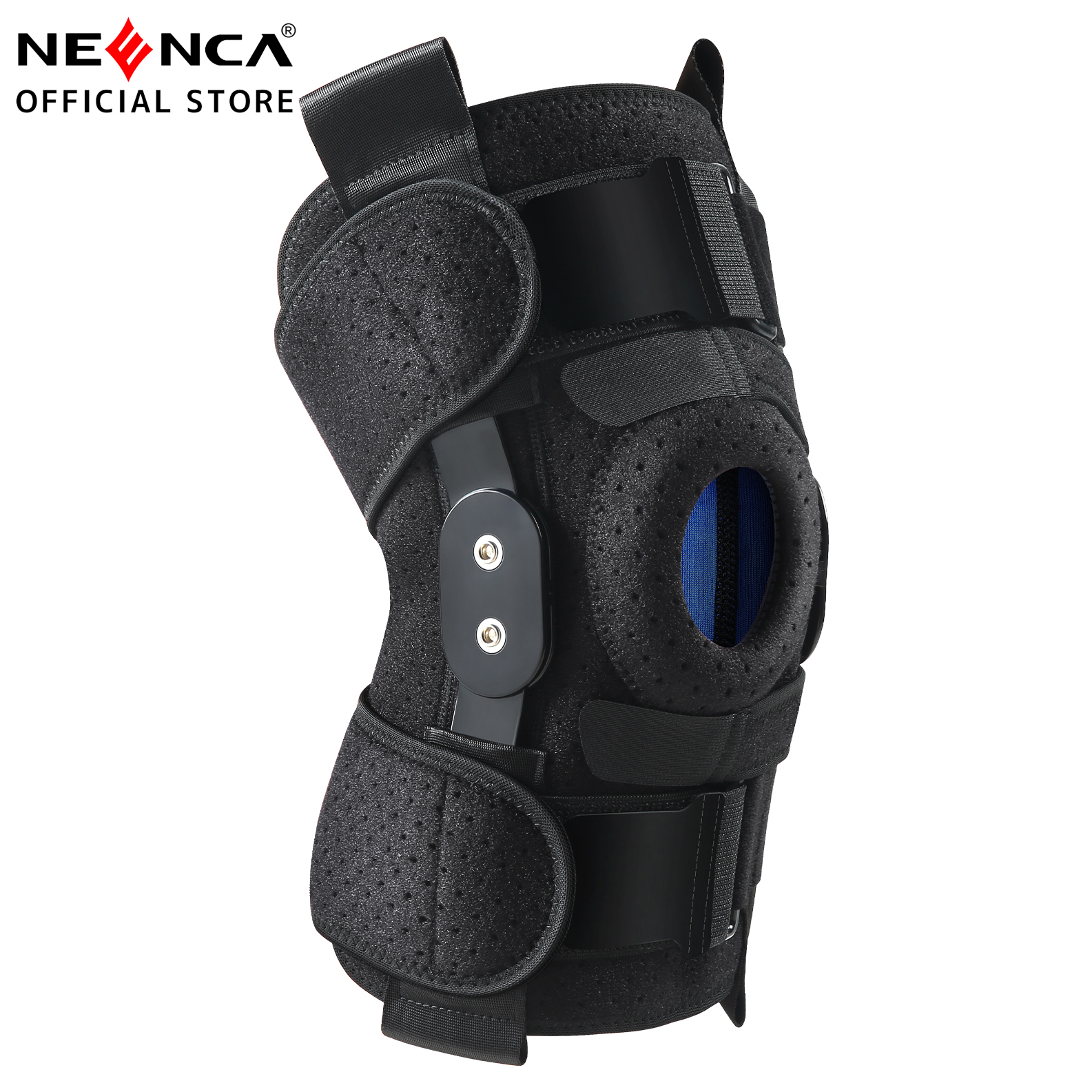 NEENCA Hinged Knee Brace with Side Stabilizers & Patella Gel Pads Knee