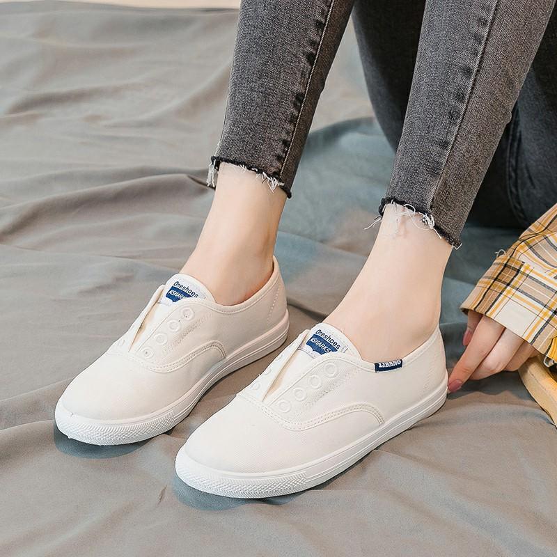 Giày Lười Canvas Thoáng Khí Thời Trang Cho Nữ