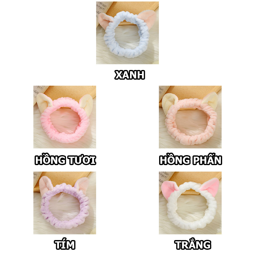 Băng đô rửa mặt hình mèo cute BD05