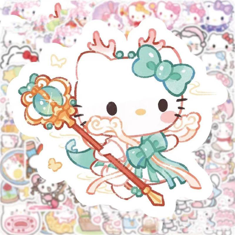 100Stickers/Bag Cute Hello Kitty Stickers Phone Decorated Stickers Kids Toy Gift Cola Kids. 