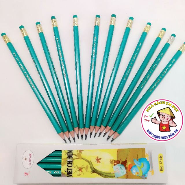Bút chì đen vỏ nhựa dẻo aaa h2b xanh lá - gstar