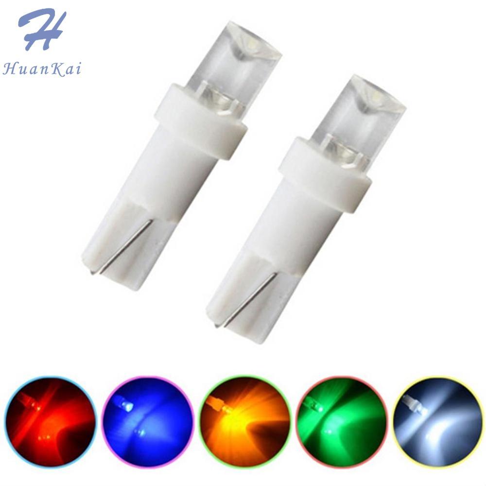 10Pcs T5 LED Car Dash Dashboard Lights Bulb Instrument Panel Lamp Speedometer Wedge Side Concave Lens
