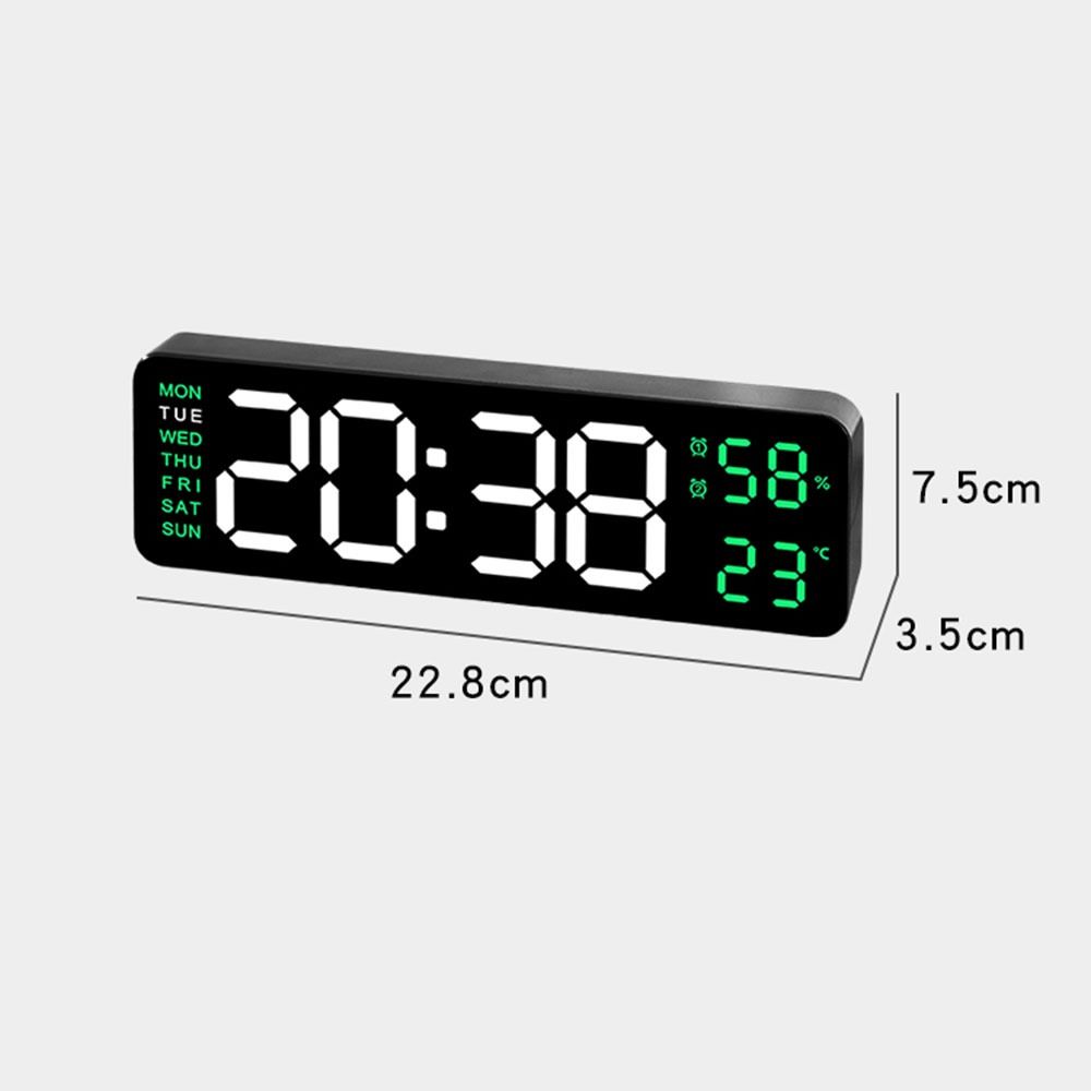 LINNANZHUBING Wall-mounted Electronic Wall Clock Multi-functional Temperature Display Table Clock Calendar Digital LED Clocks for Bedroom