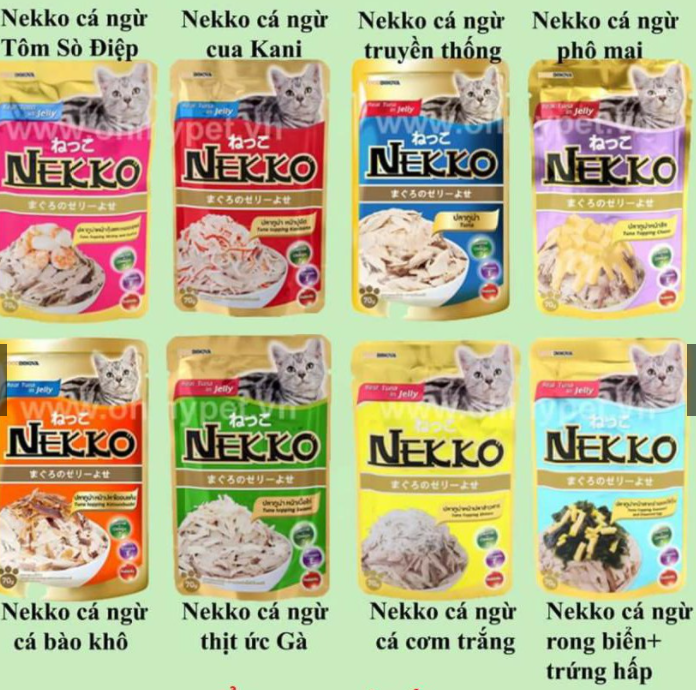 1 thùng 48 gói pate Nekko Thái Lan cho mèo 70gr