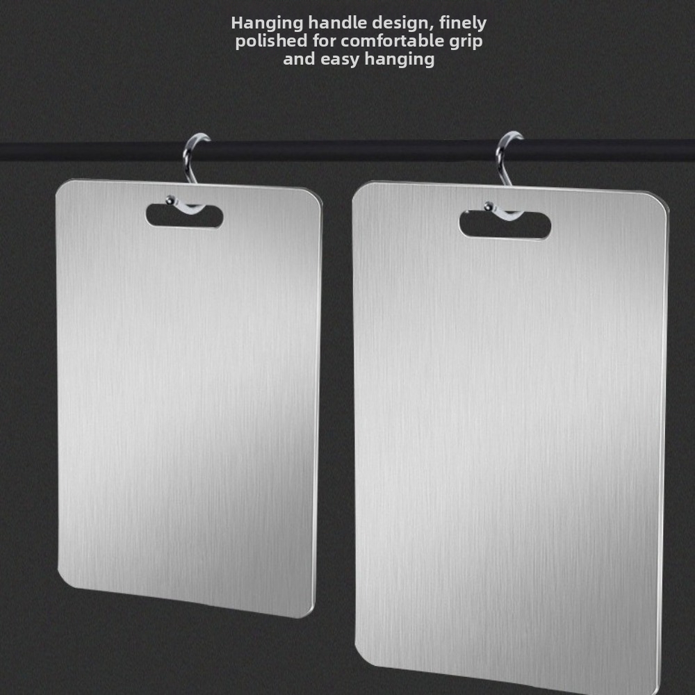 Double-Sided Stainless Steel Cutting Board Thickened Mildew-Proof Fruit Cutting Board Multi-functional Chopping Tray Household Use.