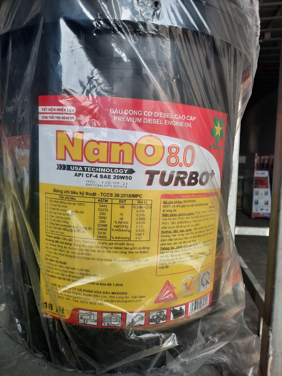 dầu nhớt động cơ cao cấp Nano 8.0 , api cf-4, 15w40, giá cực sốc