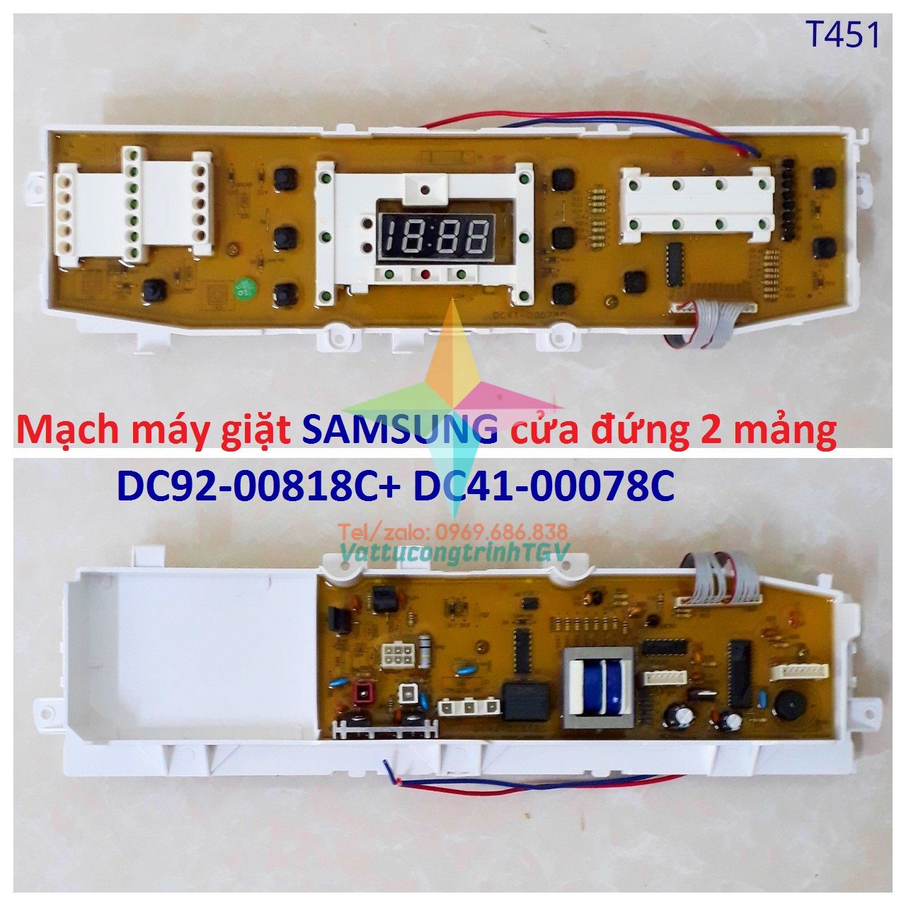 Mạch máy giặt samsung cửa đứng 2 mảng dc41-00078c +dc92-00818c