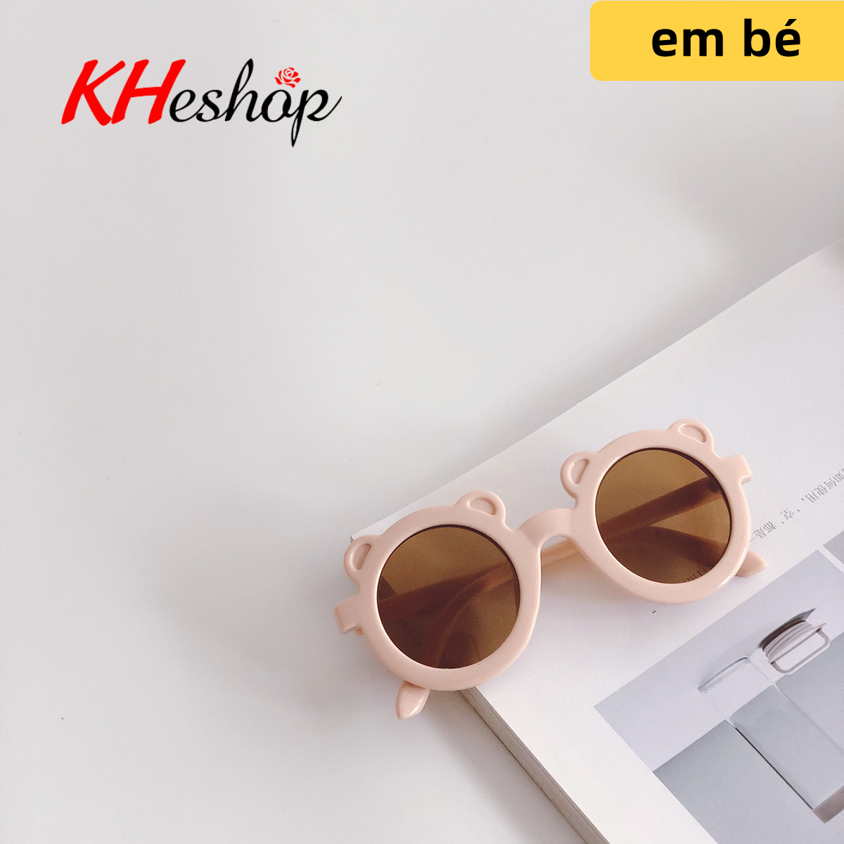 Kính mát trang trí chống tia UV hình gấu, đạo cụ chụp ảnh cho bé trai và bé gái đủ màu mã Y1601 - kheshop