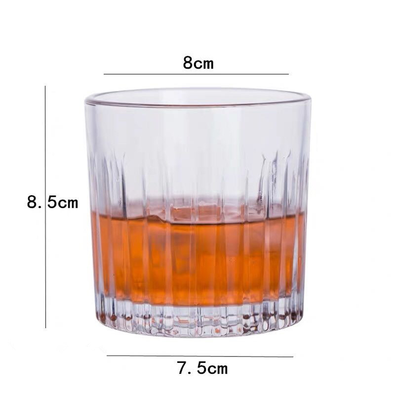 Ly rock thủy tinh sọc 320ml ( BG72)
