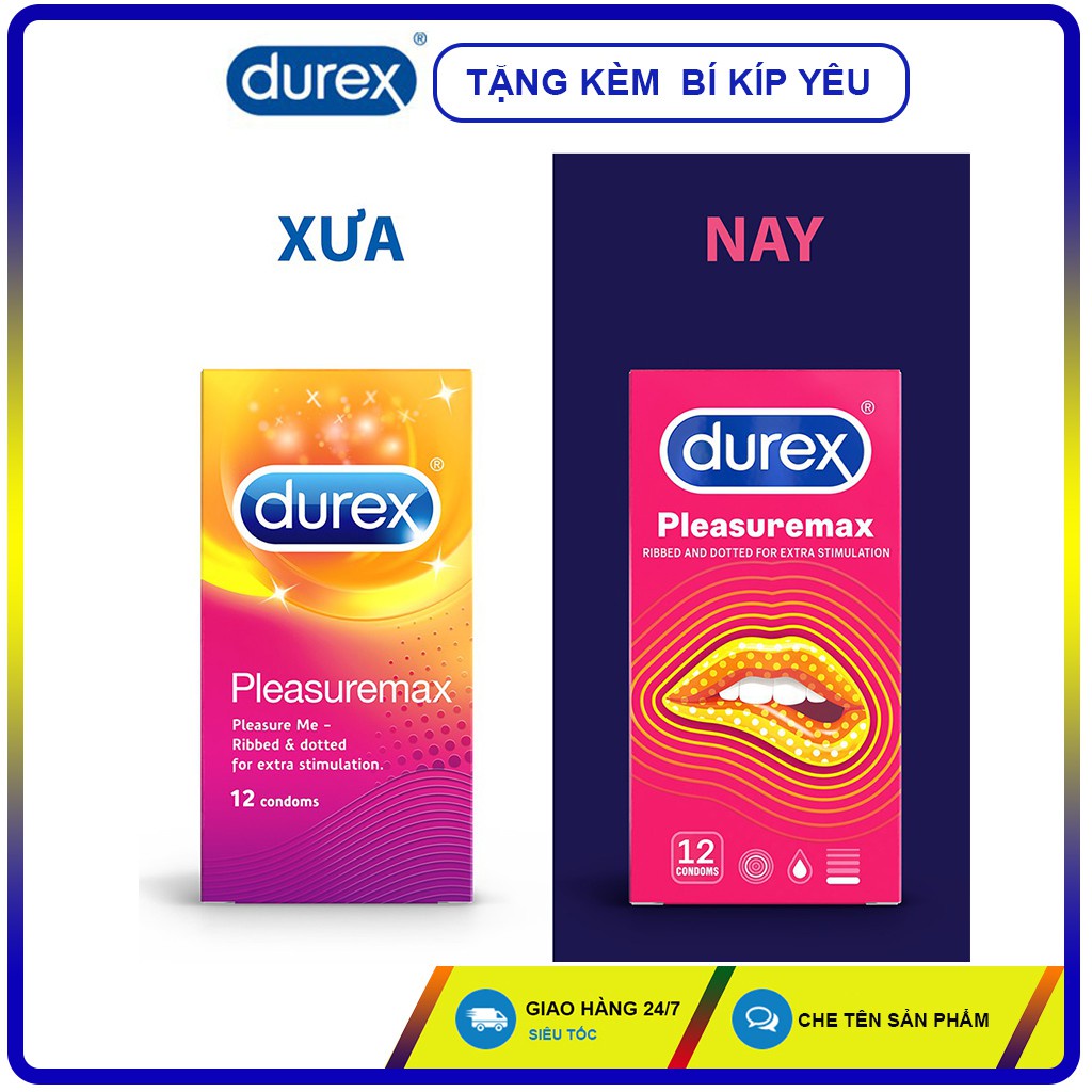 Bao cao su Gai ÊM Durex Pleasuremax 12 bao