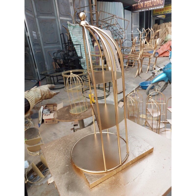 kệ mỹ phẩm,kệ lồng chim 3 tầng